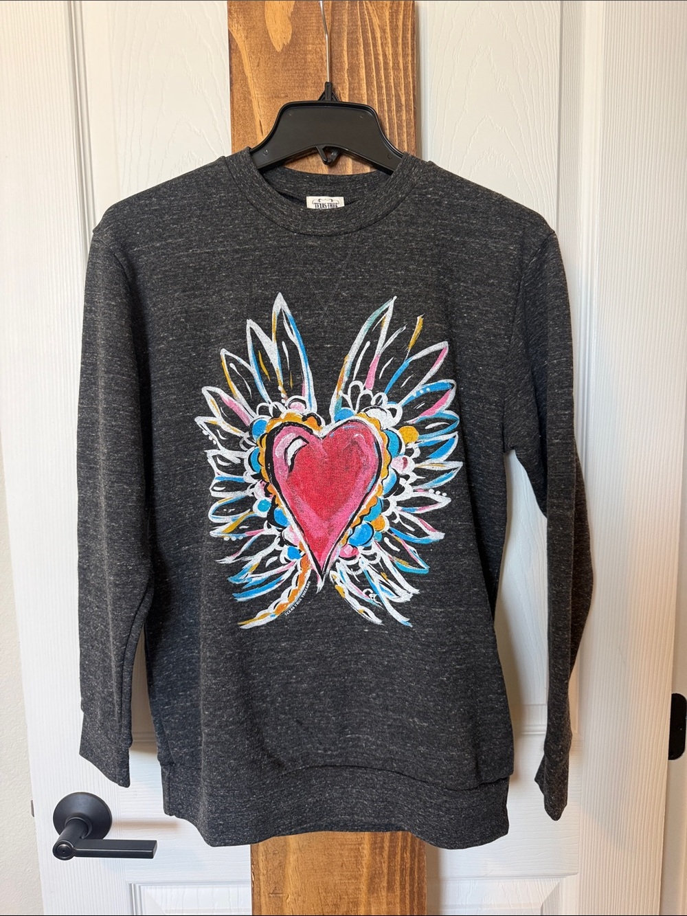 Graphic Heart Wing Charcoal Sweatshirt